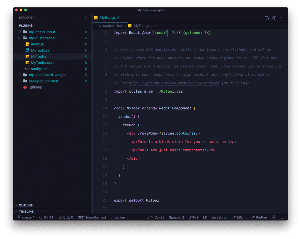 My Tool Code Preview