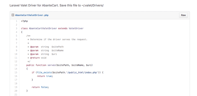 Laravel Valet Driver For AbanteCart
